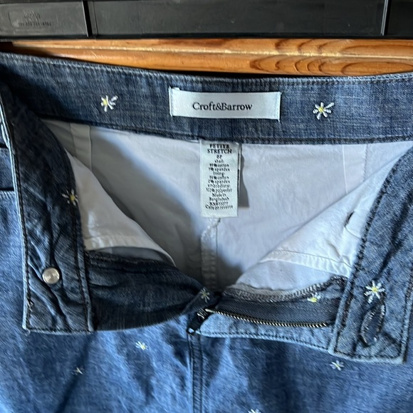 Stretch Denim  Skirt w/ liner sz 6p - Picture 6 of 9